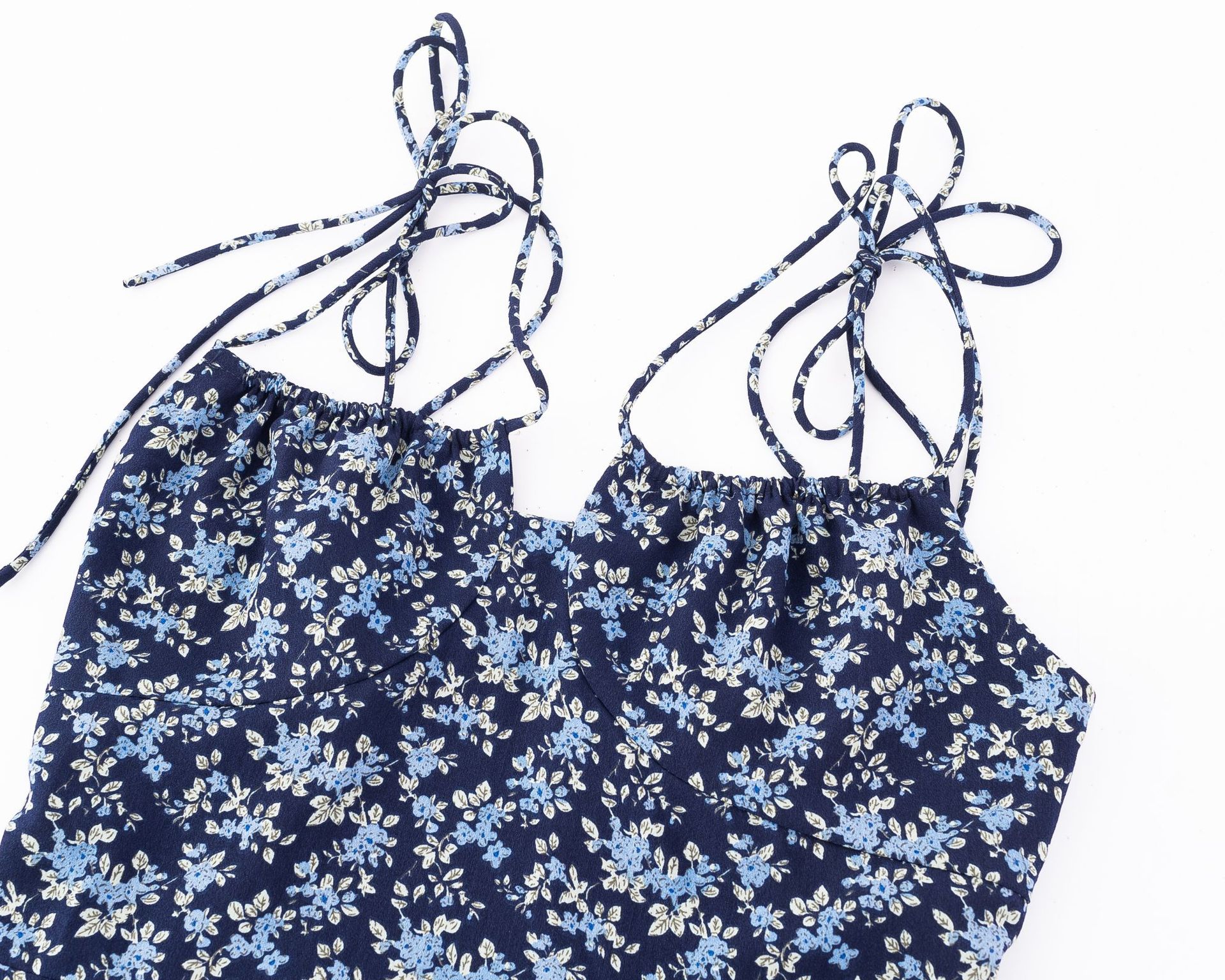 Strap straps floral print long skirt women's dress