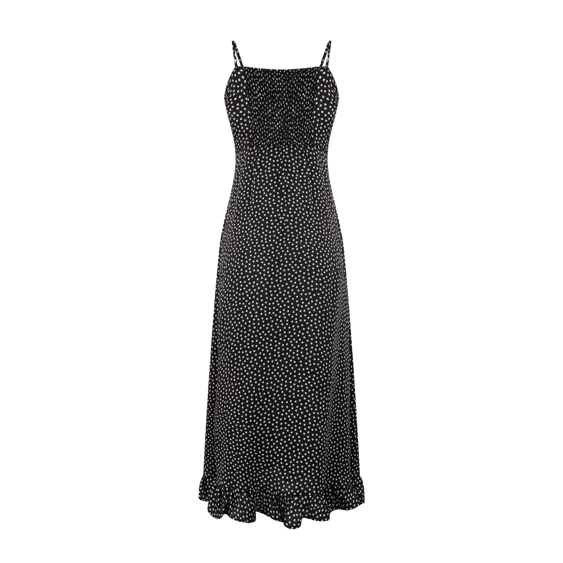 Polka Dot Print Strapless Dress