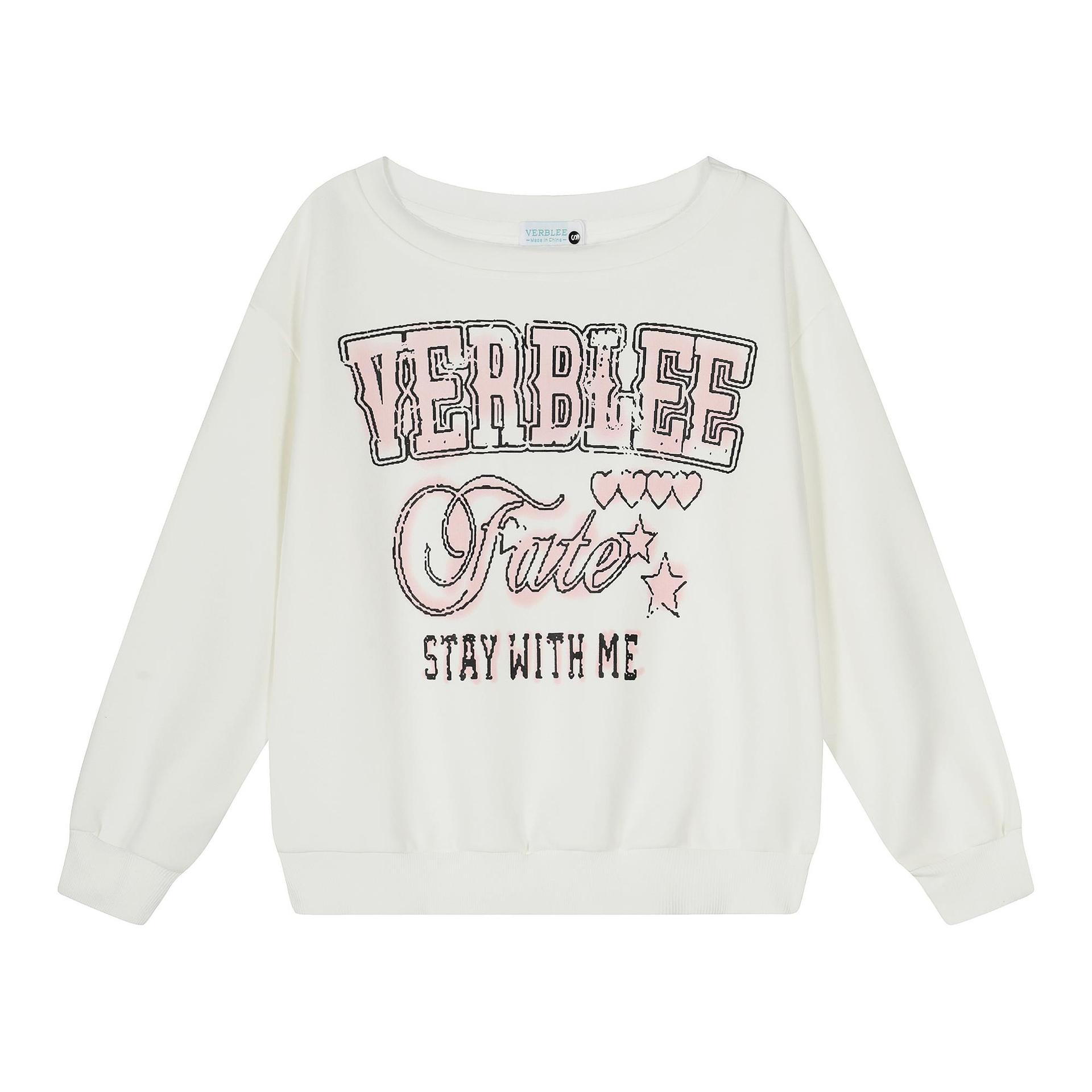 Oversized Diagonal Graphic Sweatshirt