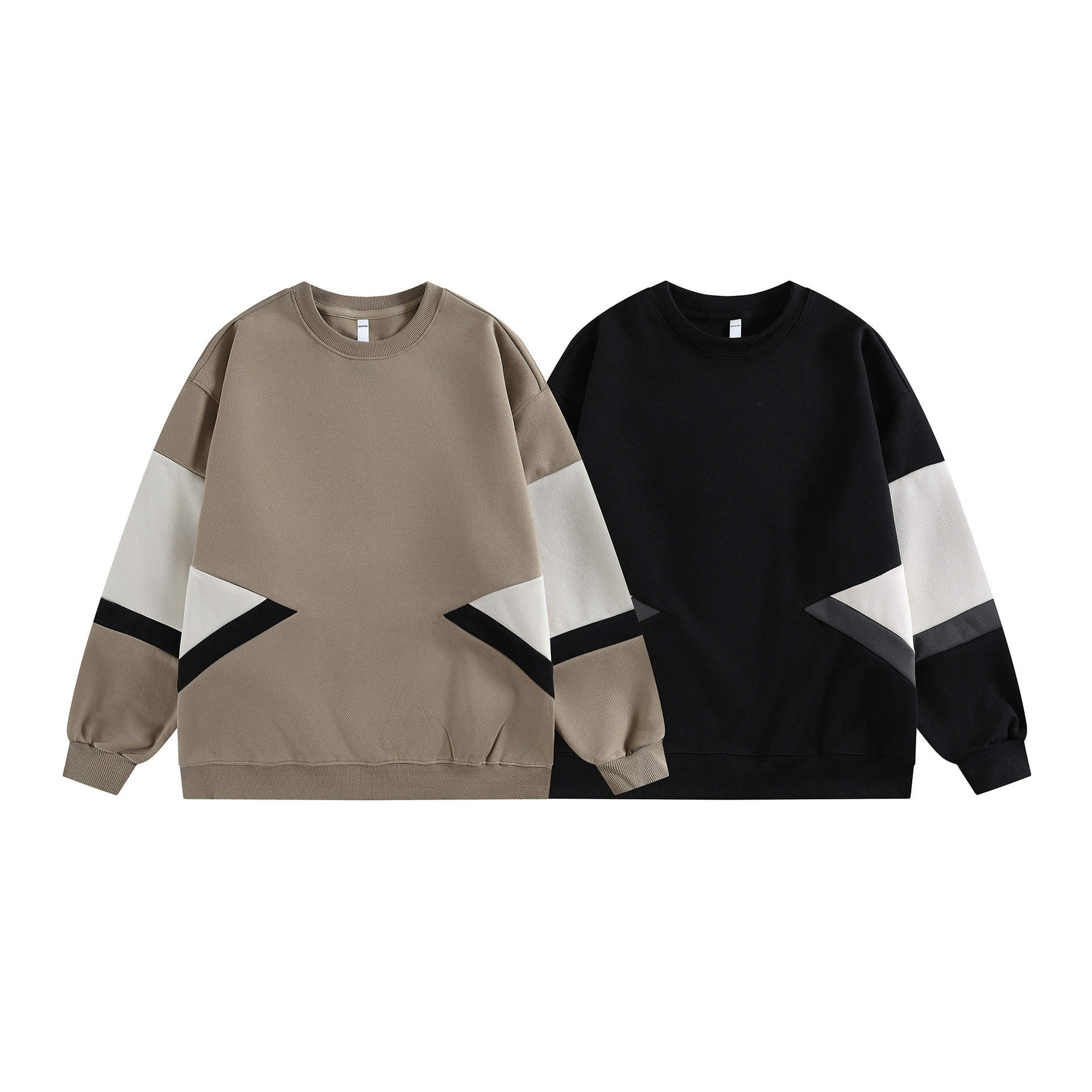 American Relaxed Two-Tone Patchwork Hoodie
