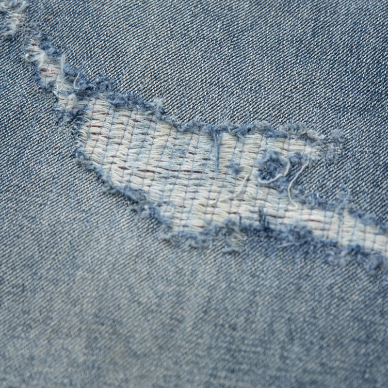 Distressed Cut-Out Tapered Jeans Men Japanese Retro Loose Fit
