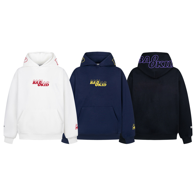 Oversized Cotton Long Sleeve Typography Hoodie