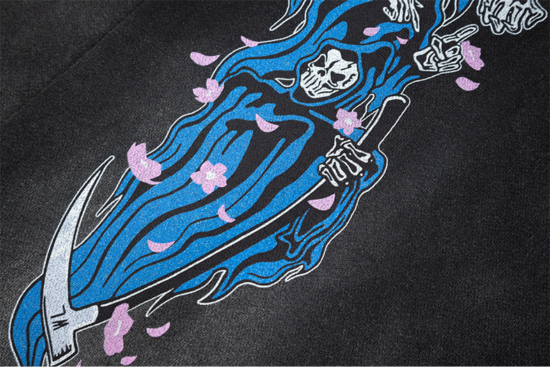 Vintage Streetwear Skeleton Graphic Hoodie