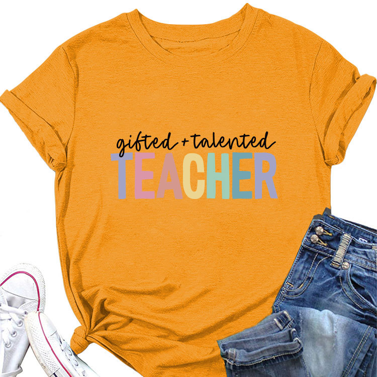 Ladies Geometric Print Crew Neck T-shirt