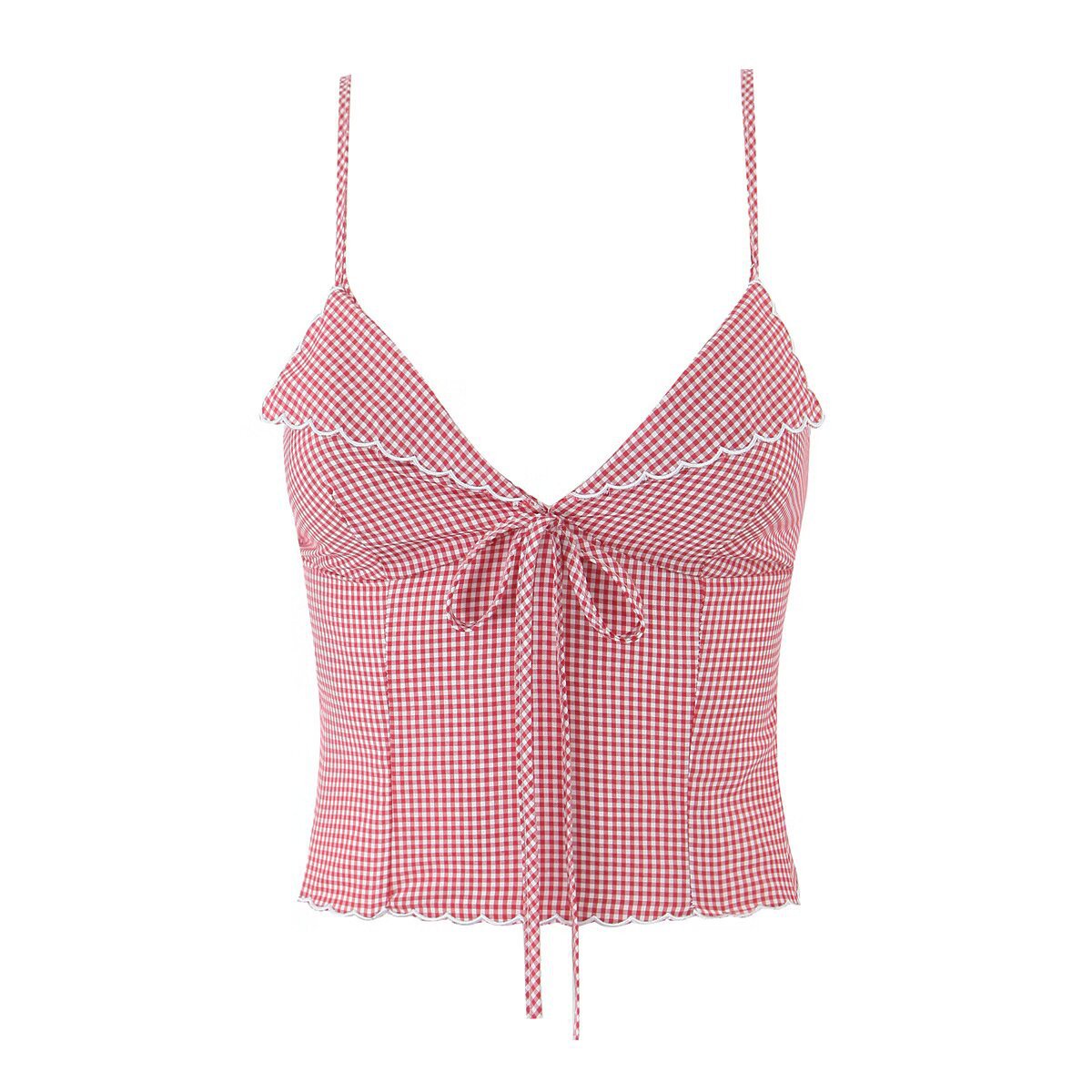 Deep Plunge Embellished Grid Vest