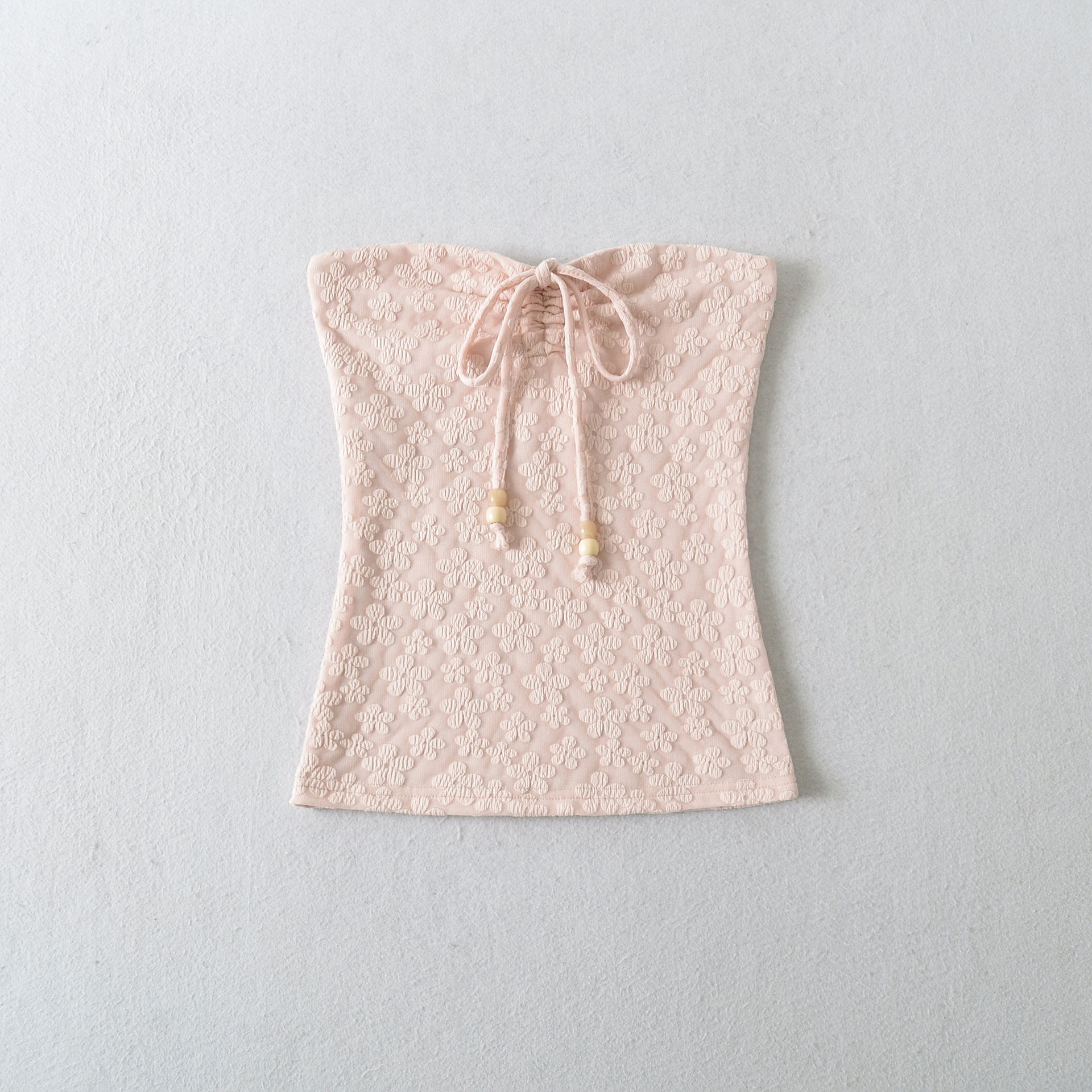 Sweetheart Neck Floral Crop Top with Drawstring Binding for Women