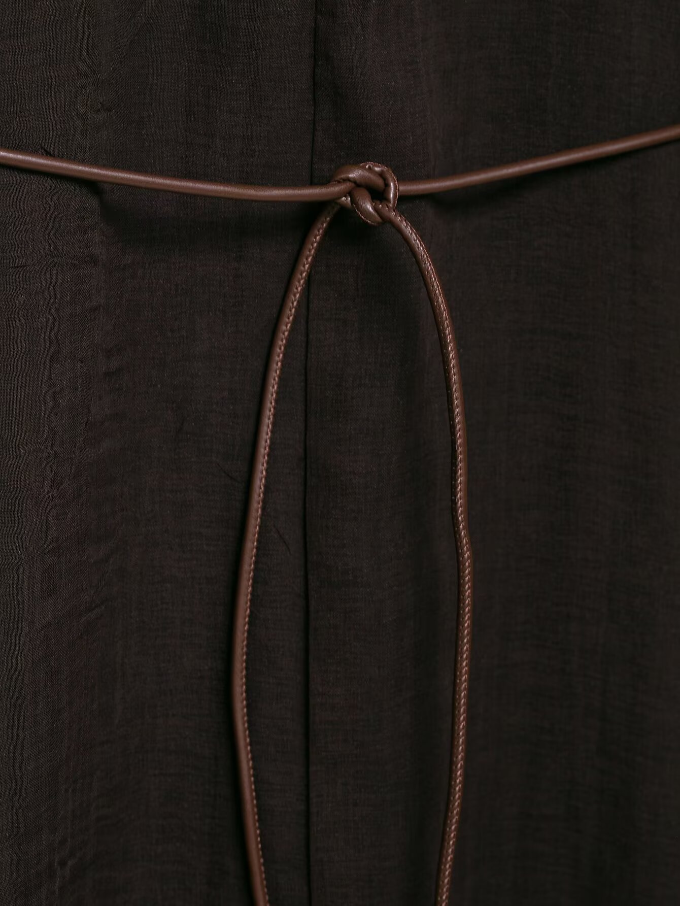 Bell Tie Front Fitted Plain Dress