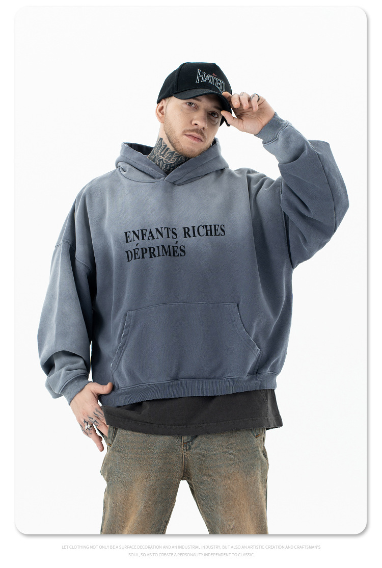 Faded Ombre Cotton Hoodie