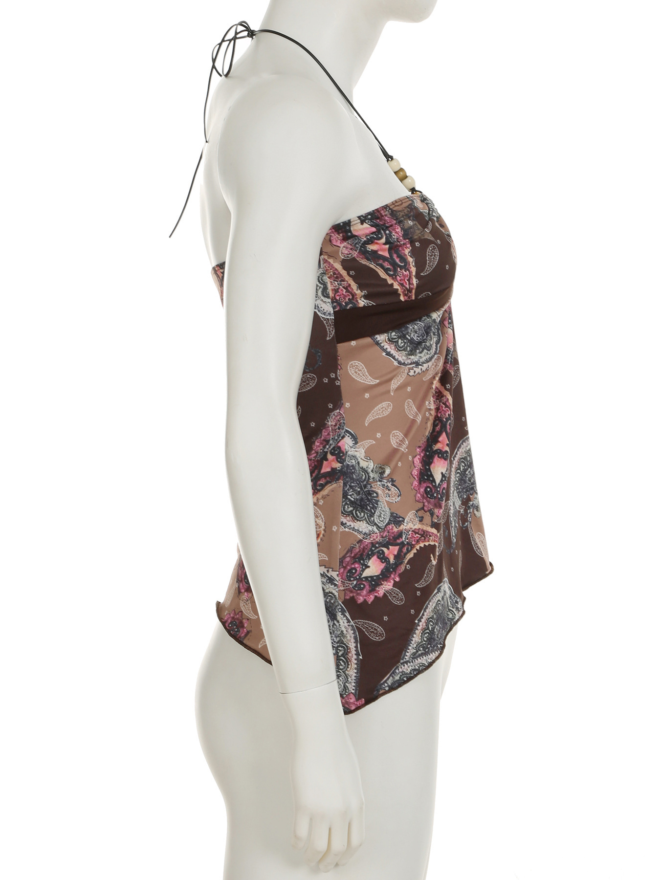 Vintage Botanical Crystal Embellished Halter Dress