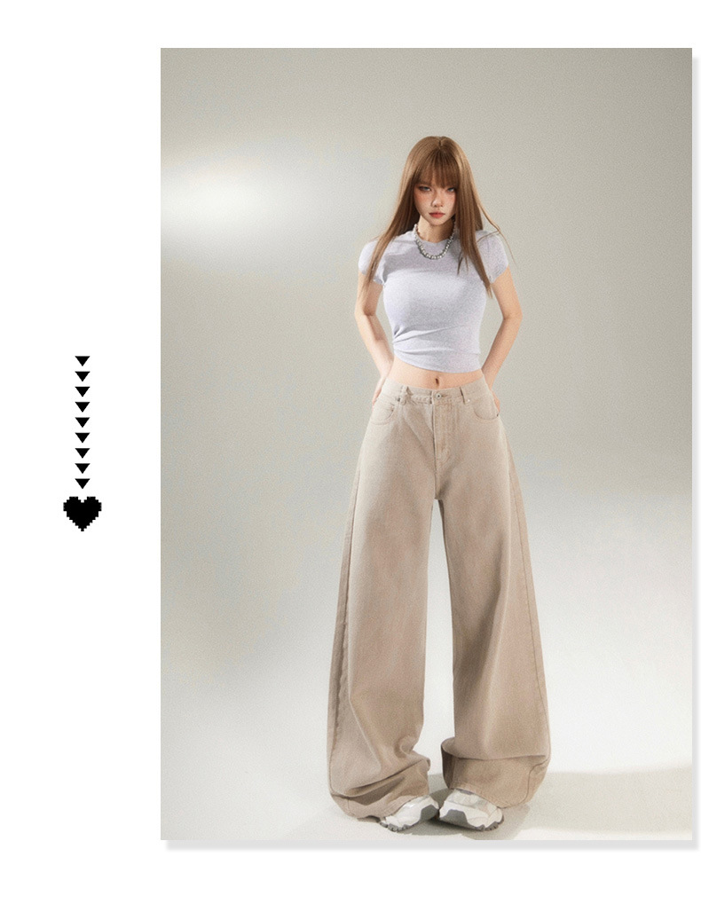 Straight Leg Wide-Leg Denim Pants for Women and Men Loose Fit
