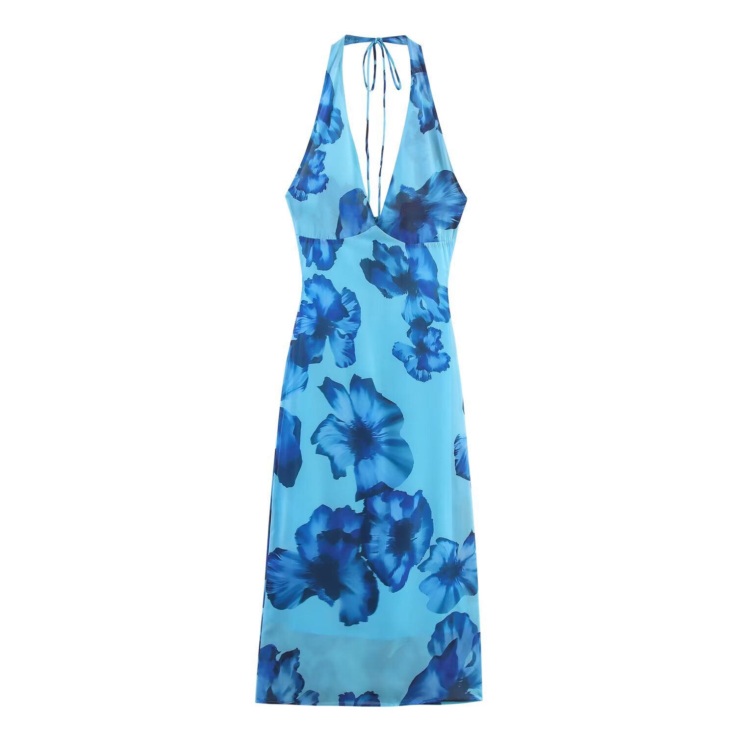 Women's Clothing Halter Backless Slit Long Dress