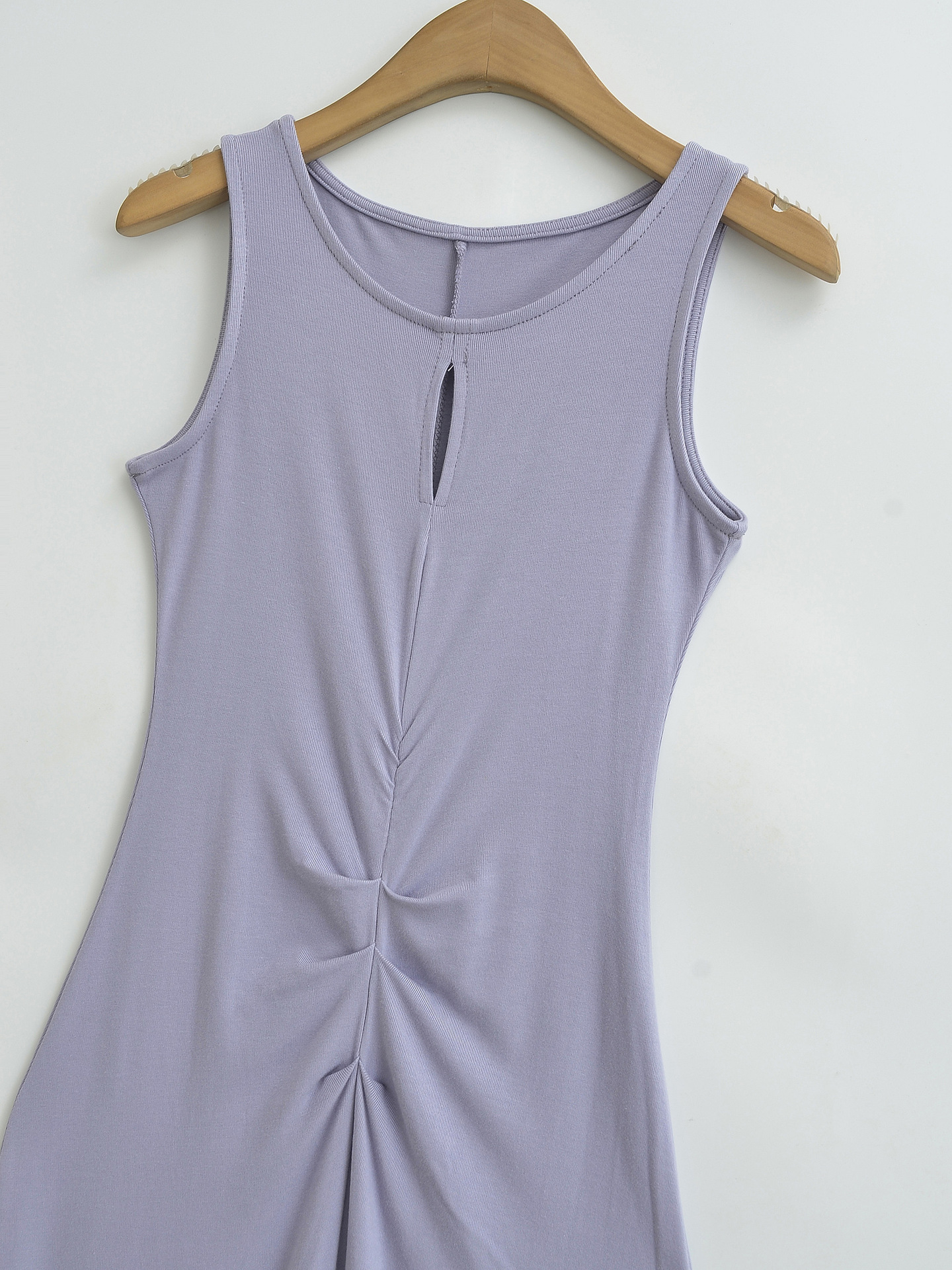 Daring Scoop Open Back Shirred Dress