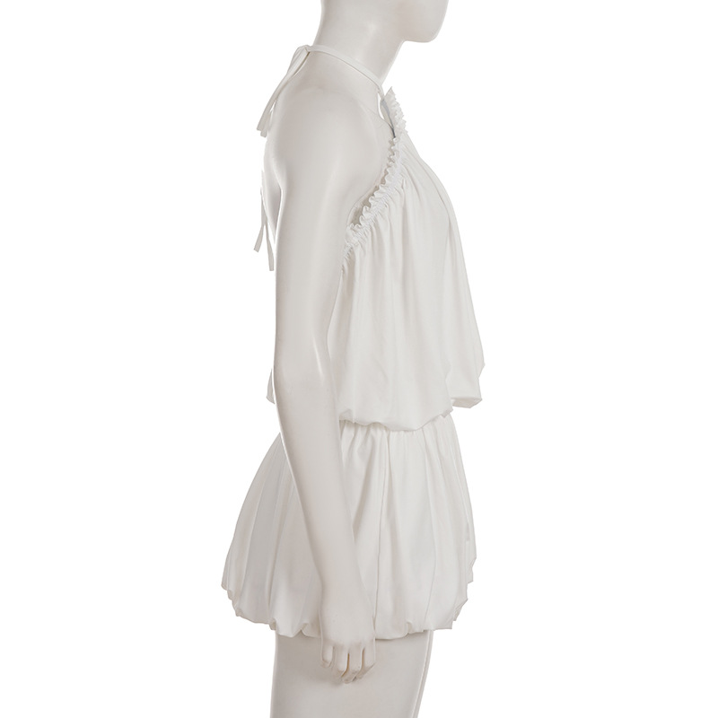 Sleeveless Open Back Sash Dress