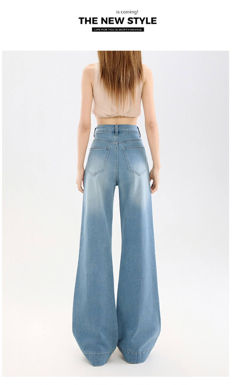 Light Blue High-Waisted Flared Jeans for Women, Petite Fit