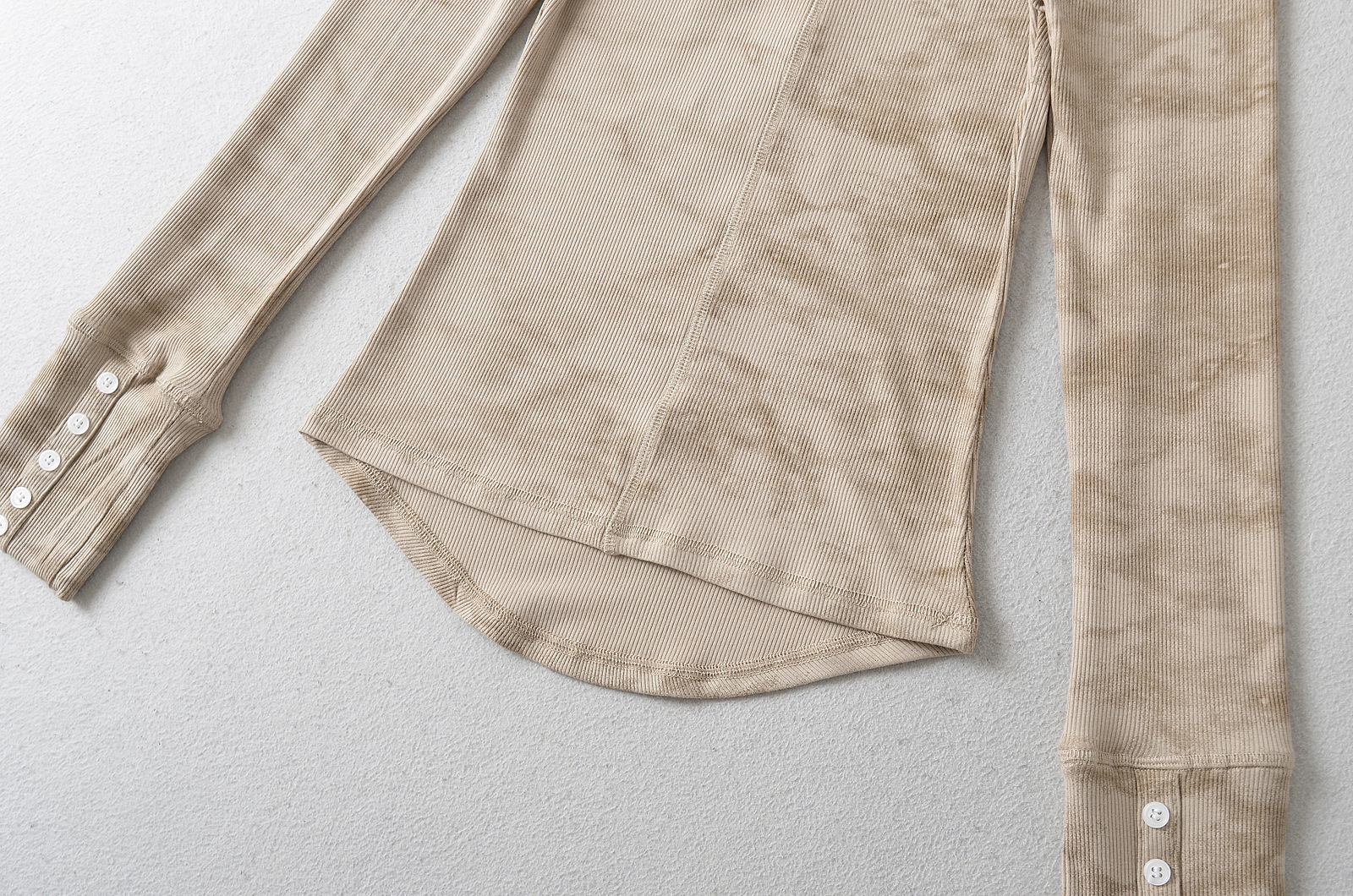 Marbled Plunge Full Arm Spandex Tee
