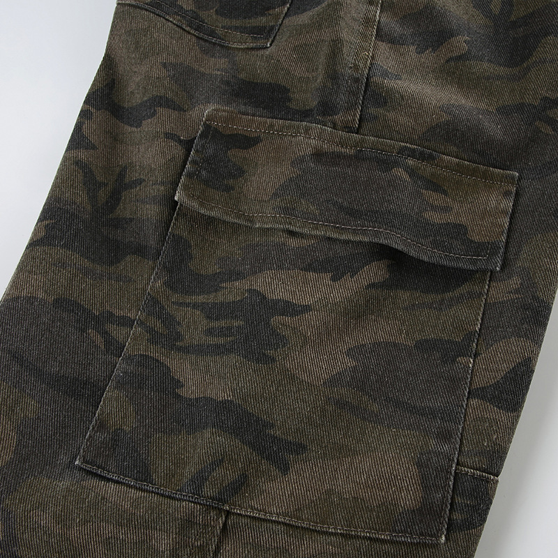 Make old camouflage workwear jeans
