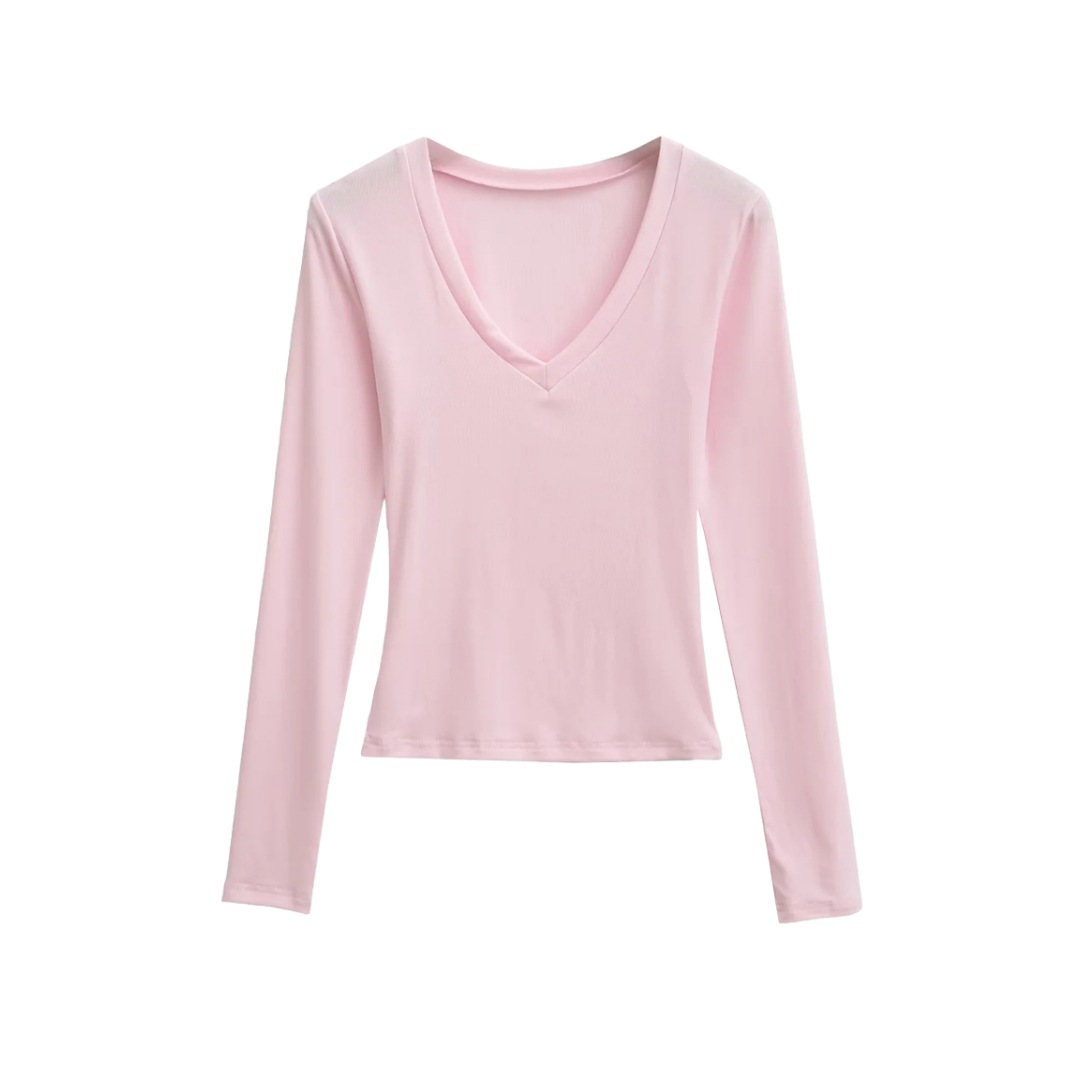 Plain Slim Fit Low Cut Wrist-Length Body Suit