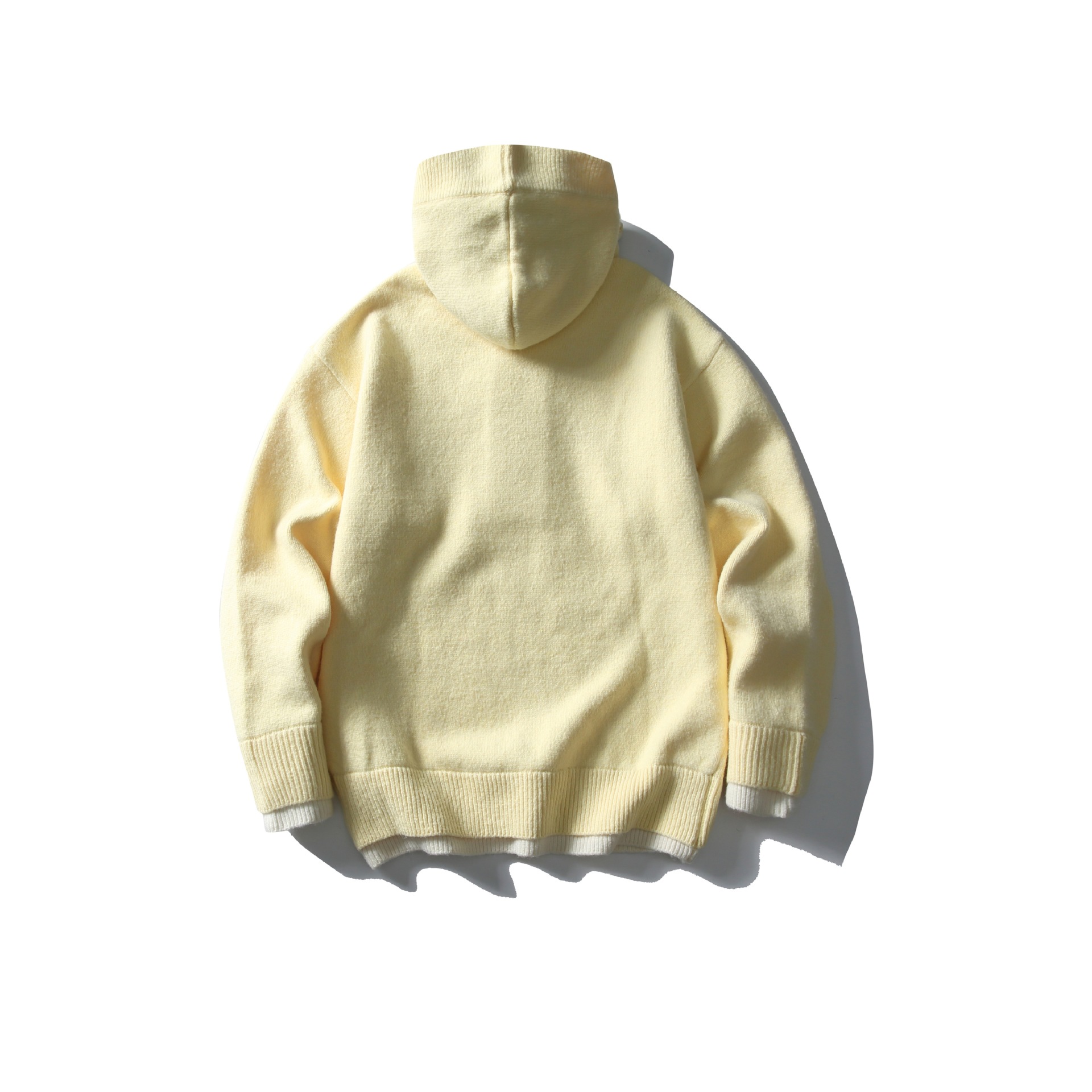 Premium Faux Layered Partial Zip Hood Sweater