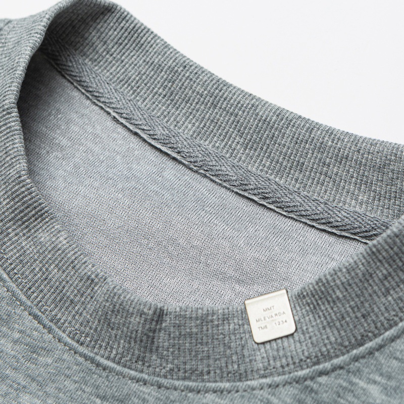 Cotton Blend Oversized Crew Alphabet Hoodie Long Sleeve