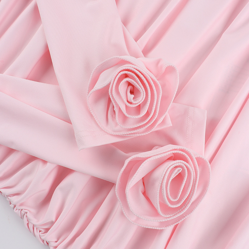 Round Neck Full Sleeve 3D Petal Hip-Hugging Dress