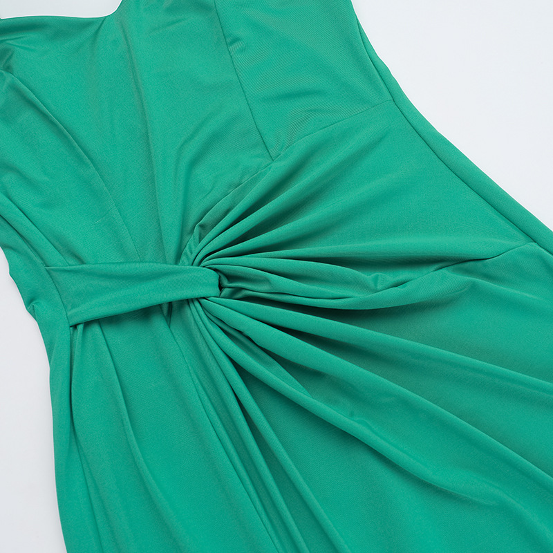Spaghetti Strap Bodycon V-Neck High-Waist Split Maxi Dress