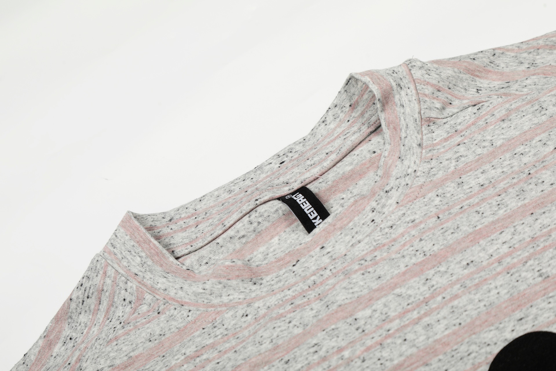 Letter Print Design Unisex Loose Stripe Long Sleeve T-Shirt
