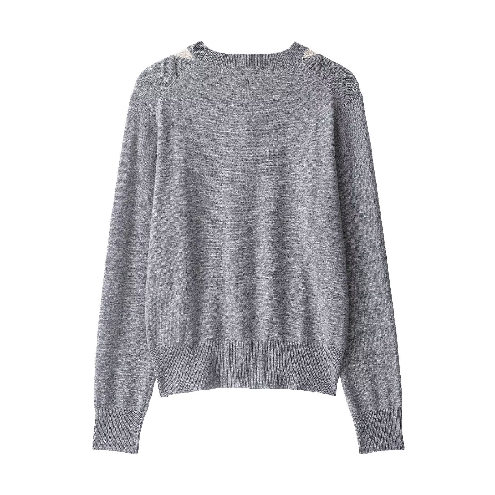 Regular Fit Geometric Knit Long Sleeve Cardigan