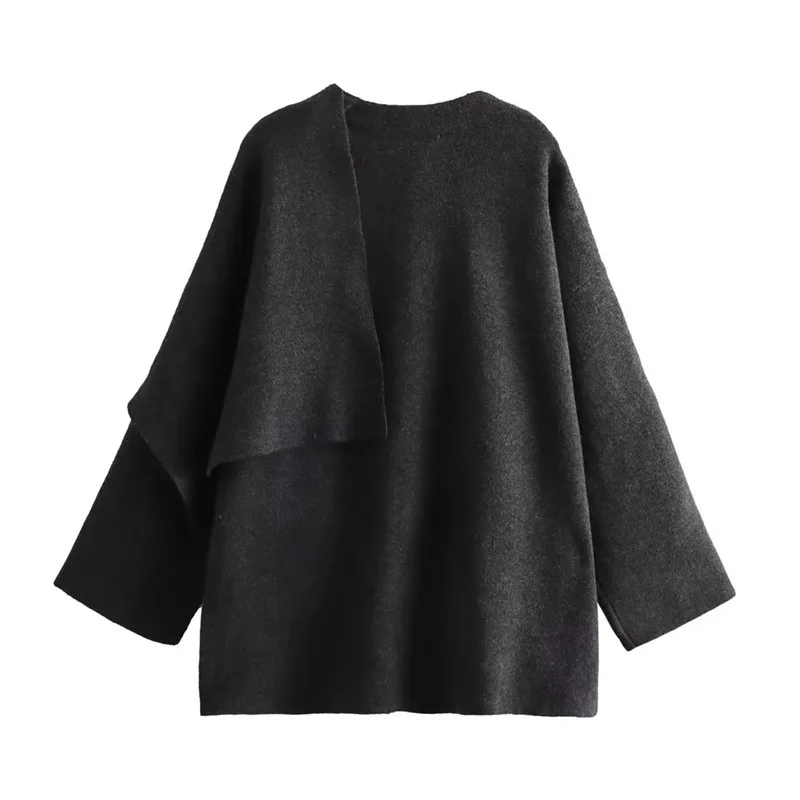 Ladies Polyester Shawl Neck Capelet Coat