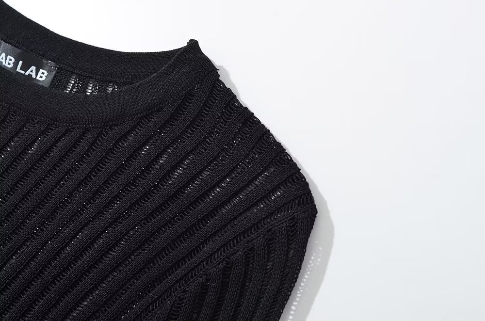 Ladies Solid Sheer Mesh Full Sleeve Pullover