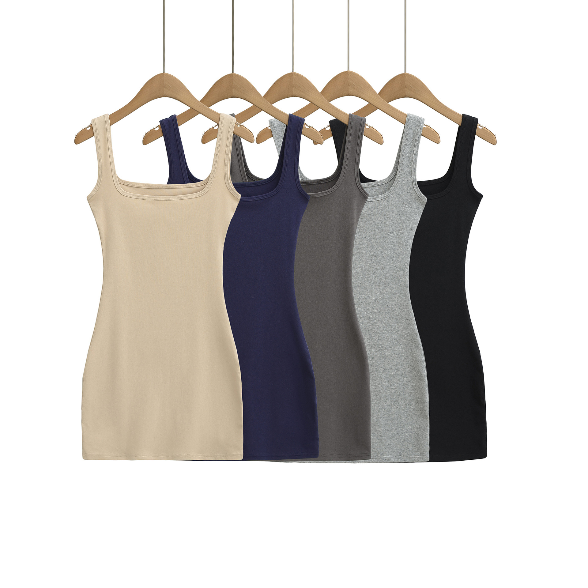 Deep U-Neck Strapless Dress