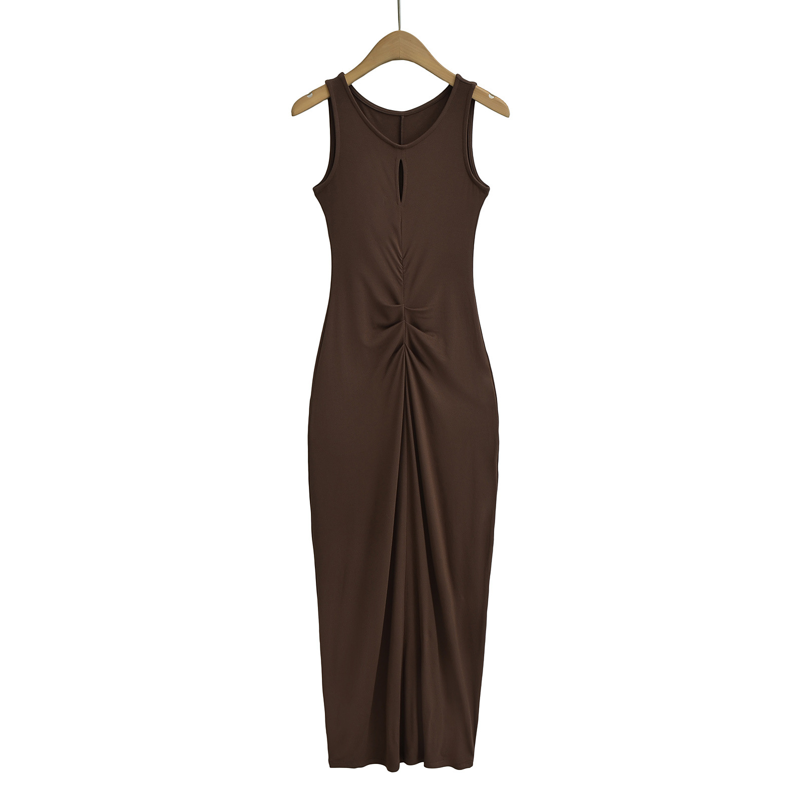 Daring Scoop Open Back Shirred Dress