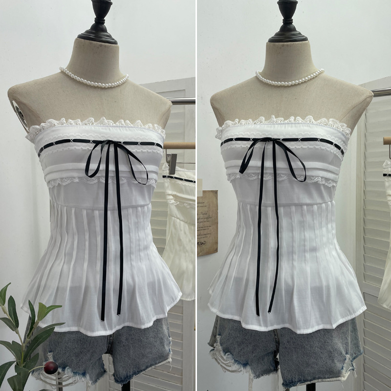 Lace Lace Strap Short Tank Top Strap