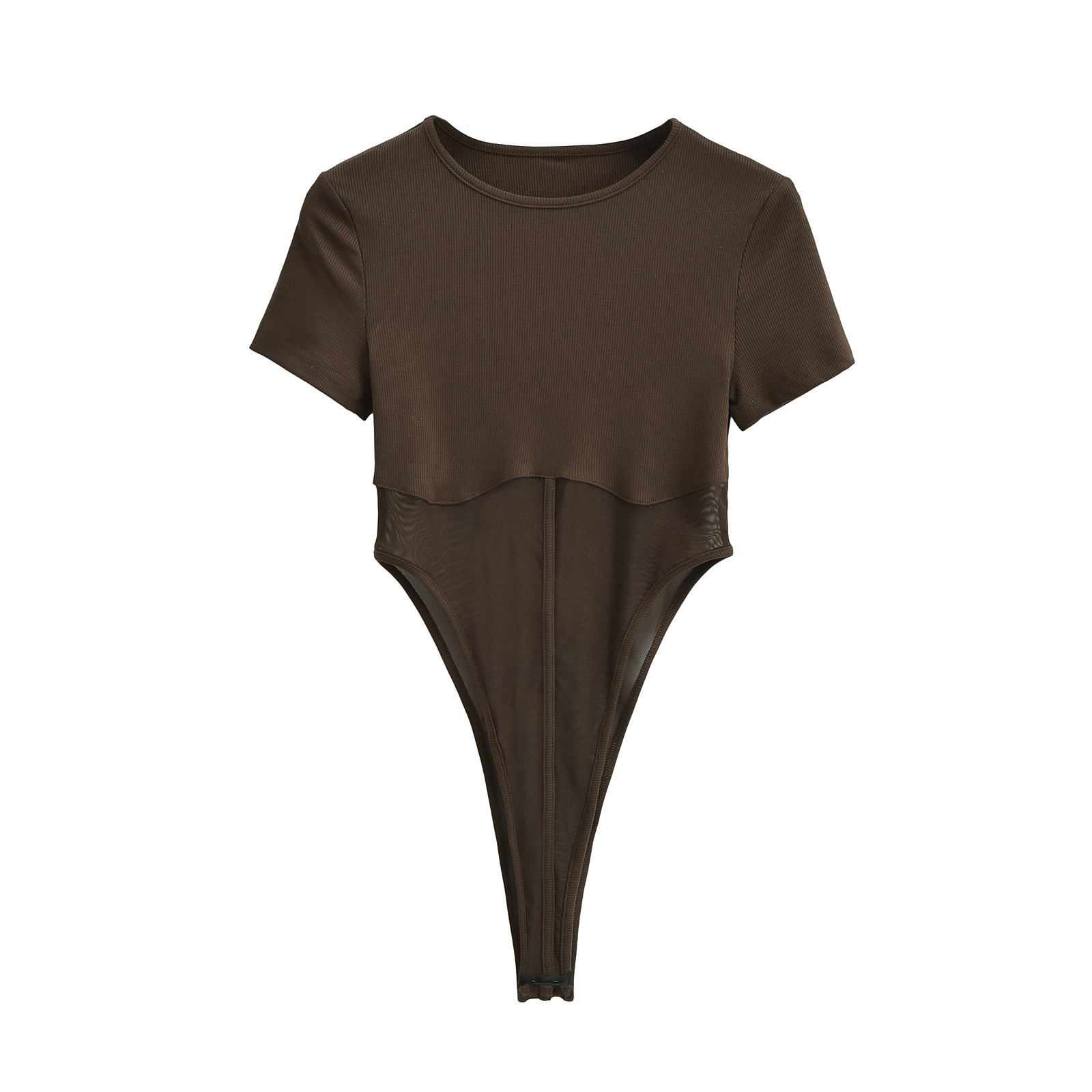 Spandex Three-Quarter Sleeve Side Cutout Sheer Panel Jumpsuit