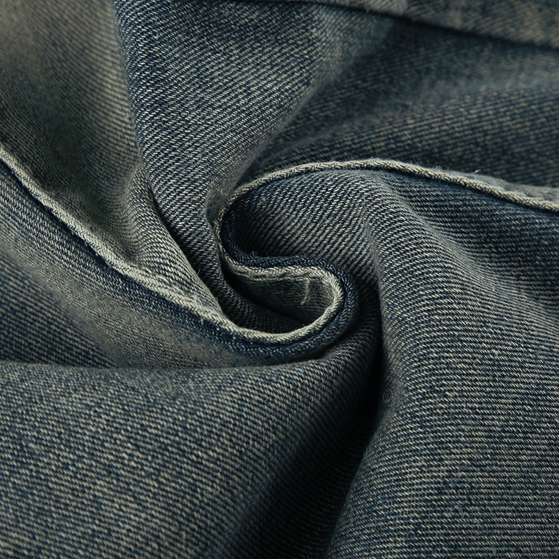 Low waist irregular split line pocket jeans