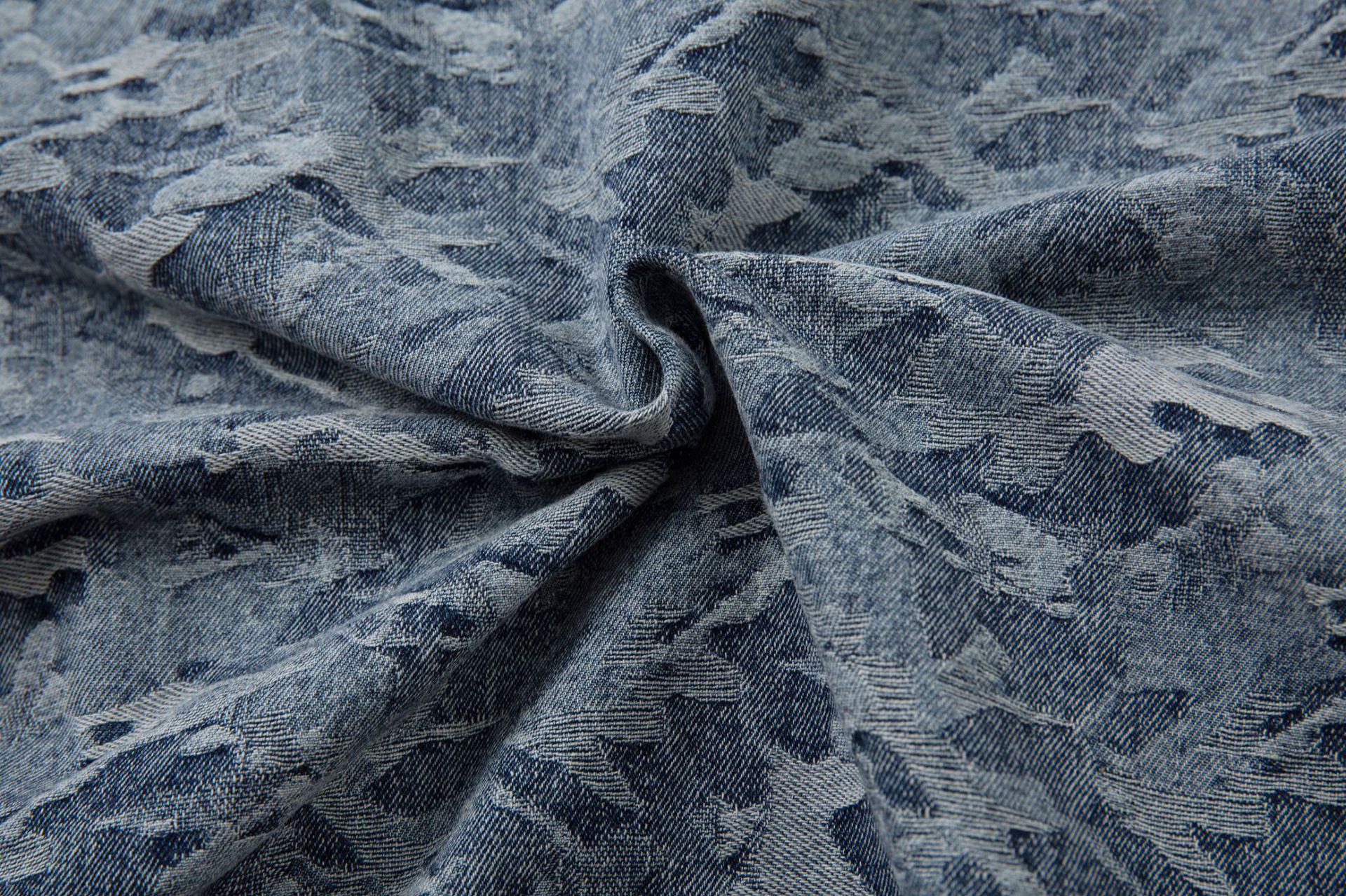 Faded Oversized Heavy Indigo Camo Hoodie