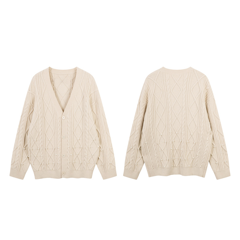 Urban Relaxed Fit Long Sleeve Plunge Neck Cardigan