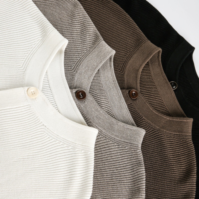 Simple Button Placket Knitwear