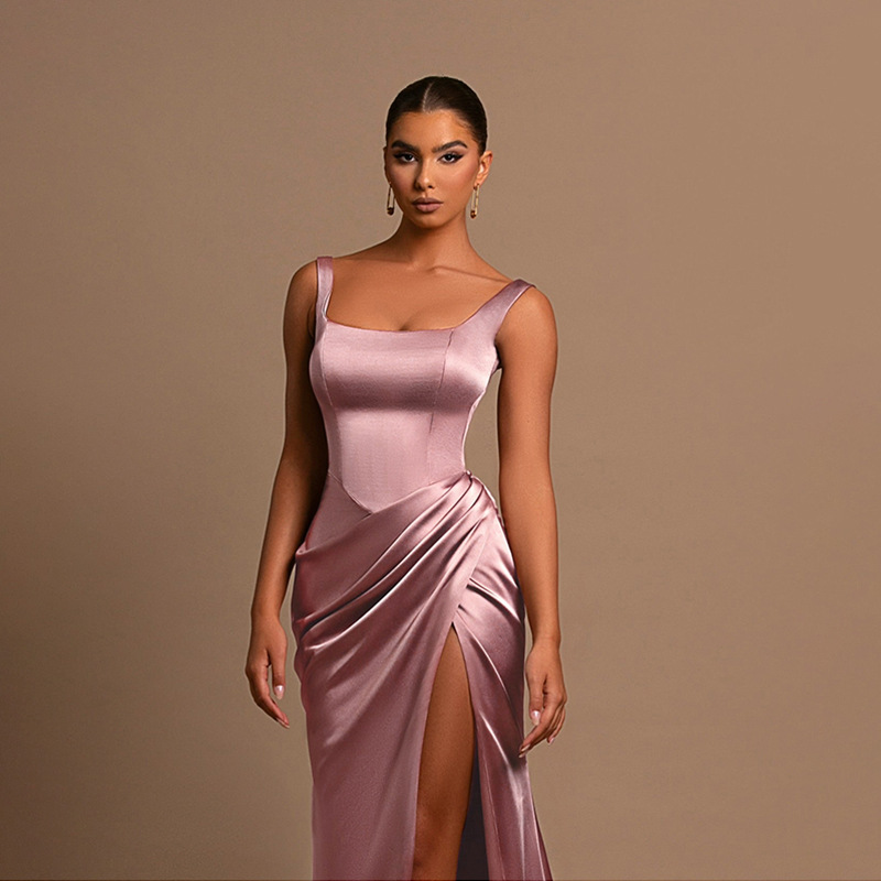 Square Neck High Waist Bodycon Dress