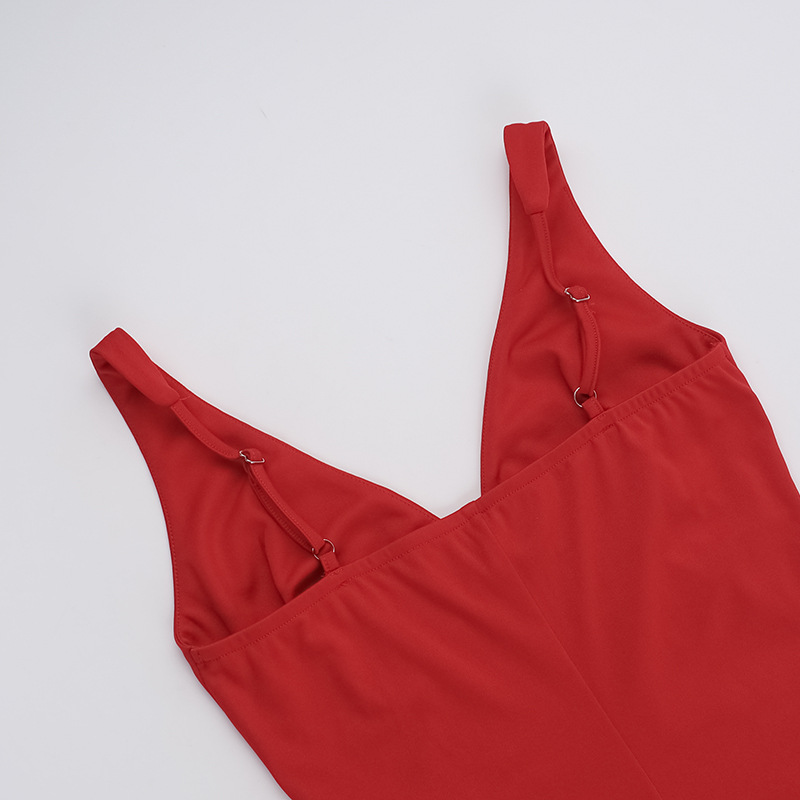 Frilled Bodycon Plunging Step Skirt Dress
