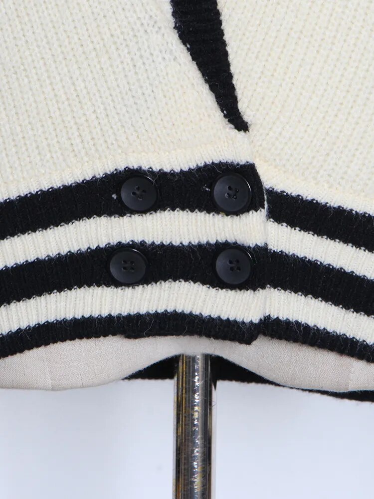 Ladies Relaxed Open Front Polyester Multi Tone Sweater