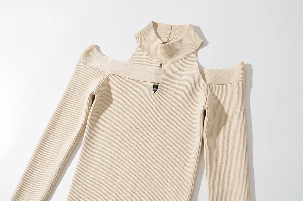 Blush Spandex Upper Arm Cutout Wrap Sweater