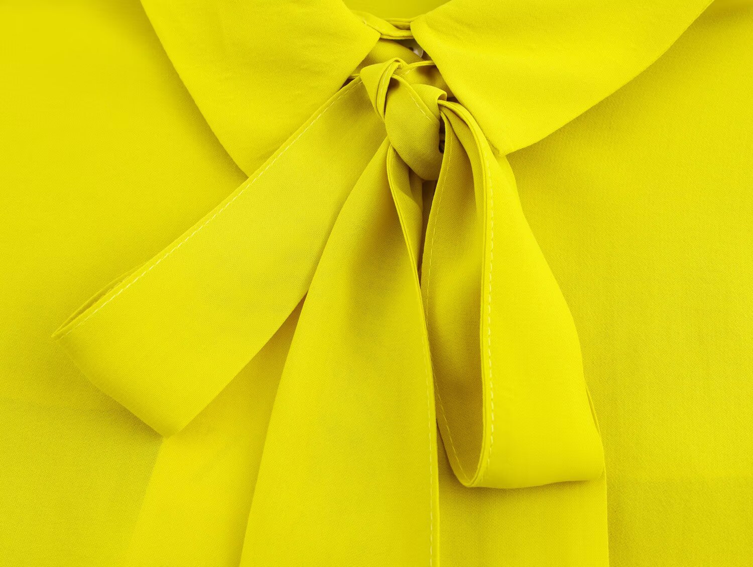European Long Sleeve Drop Shoulder Ribbon Knot Blouse