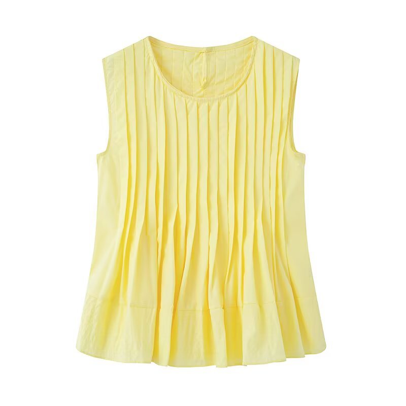 Solid Pin-Tuck Tank Top