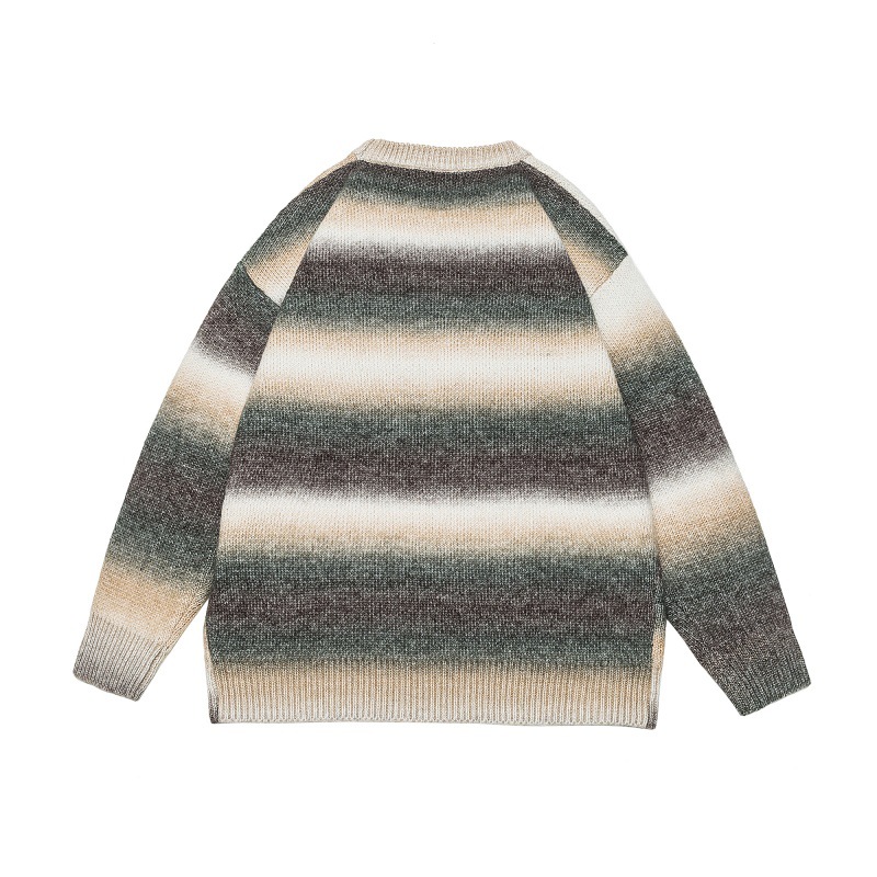 Oversized Color Block Workwear Crew Sweater