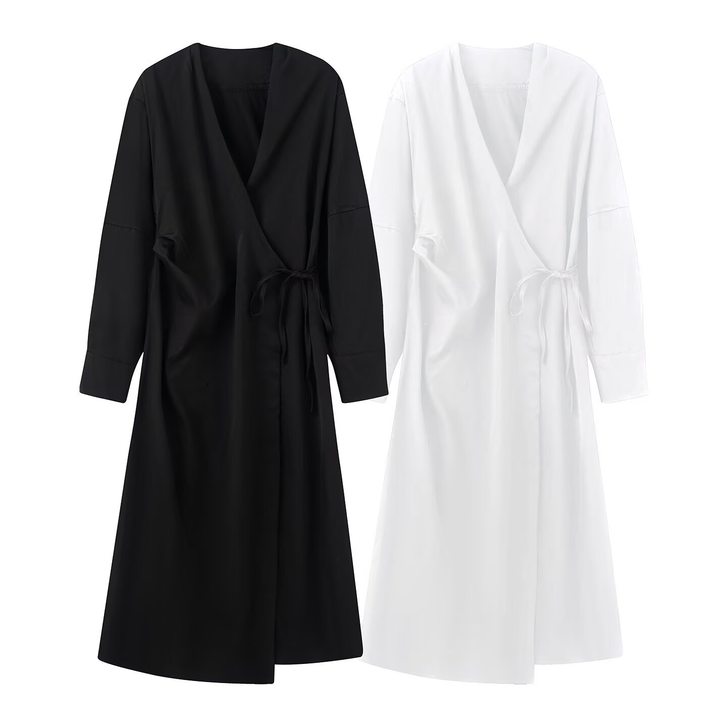 Plunge Crisscross Front Kaftan Dress