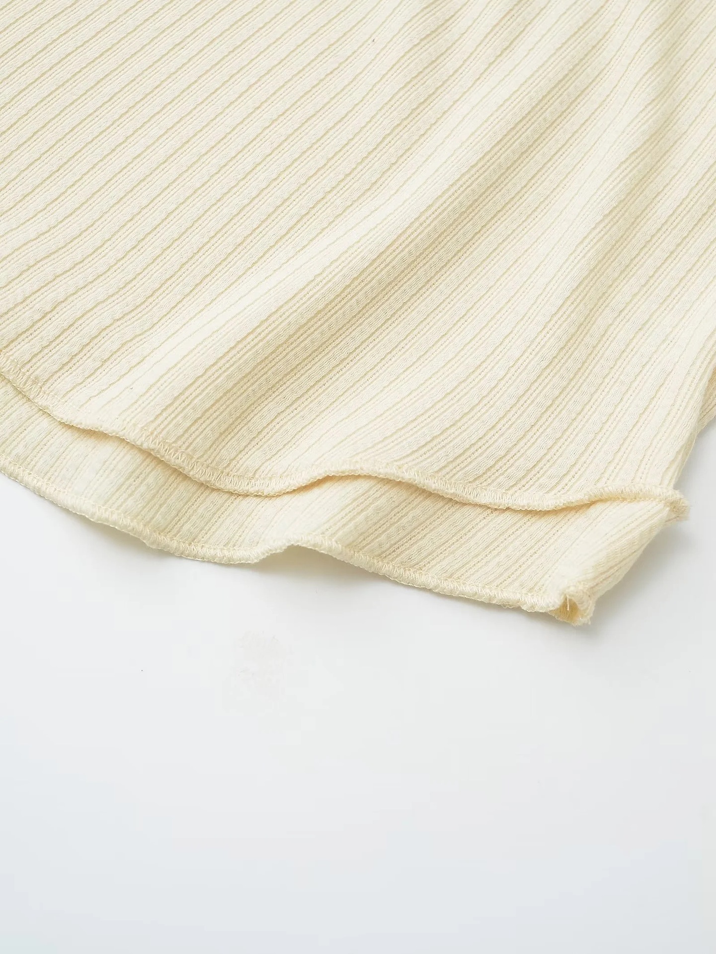 Cotton Crew Collar Full Sleeve Fitted Ribbon T-Shirt