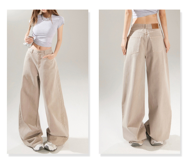 Straight Leg Wide-Leg Denim Pants for Women and Men Loose Fit