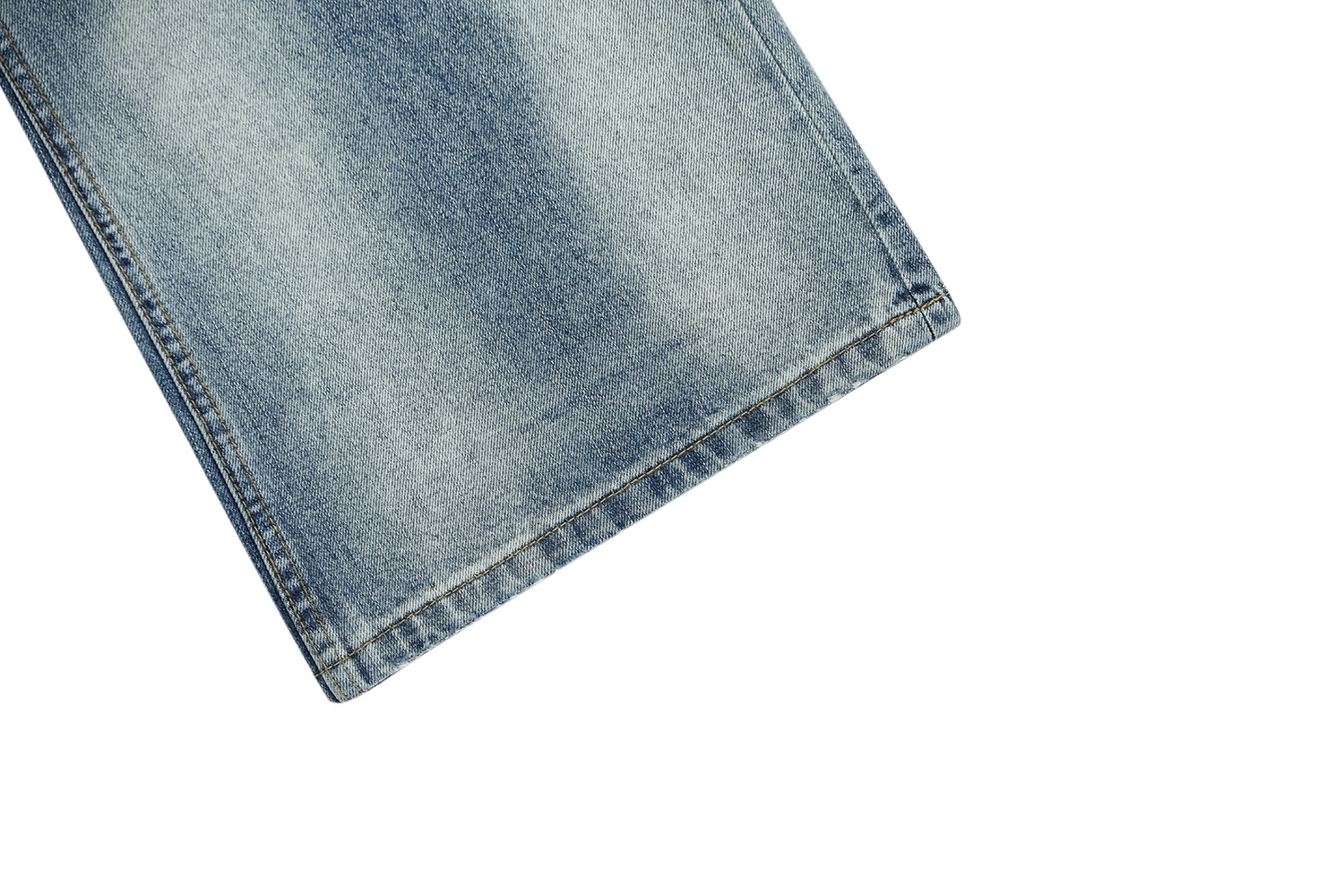Vintage Street Cat-Whisker Pattern Loose Fit Men's Washed Blue Flared Jeans