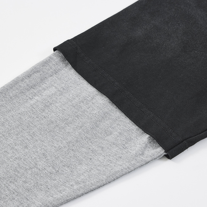 Oversized Vintage Graphic Torn Layered Full Arm T-Shirt