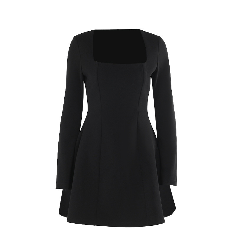 Ladies' Stretch Polyester Straight Neckline Full Sleeve Dress